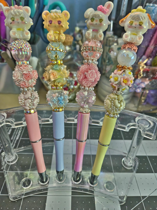 Character Mikko Beaded Pen, Handmade Kawaii Pen