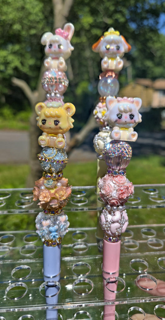 Character Mikko Beaded Pen, Handmade Kawaii Pen